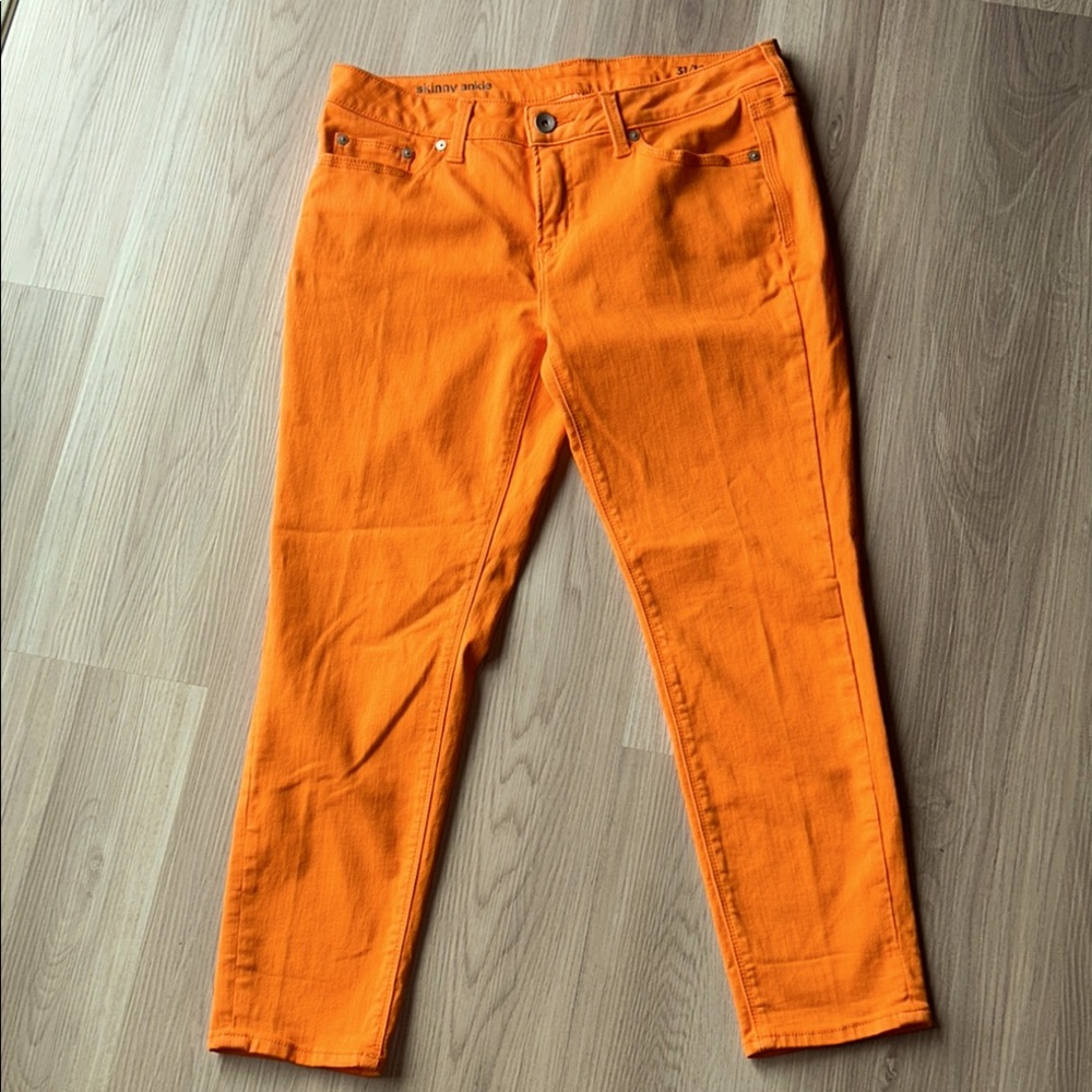 Colored Ankle Denim Skinny Jeans 31/12 Orange Casual Glam Bright Monochrome